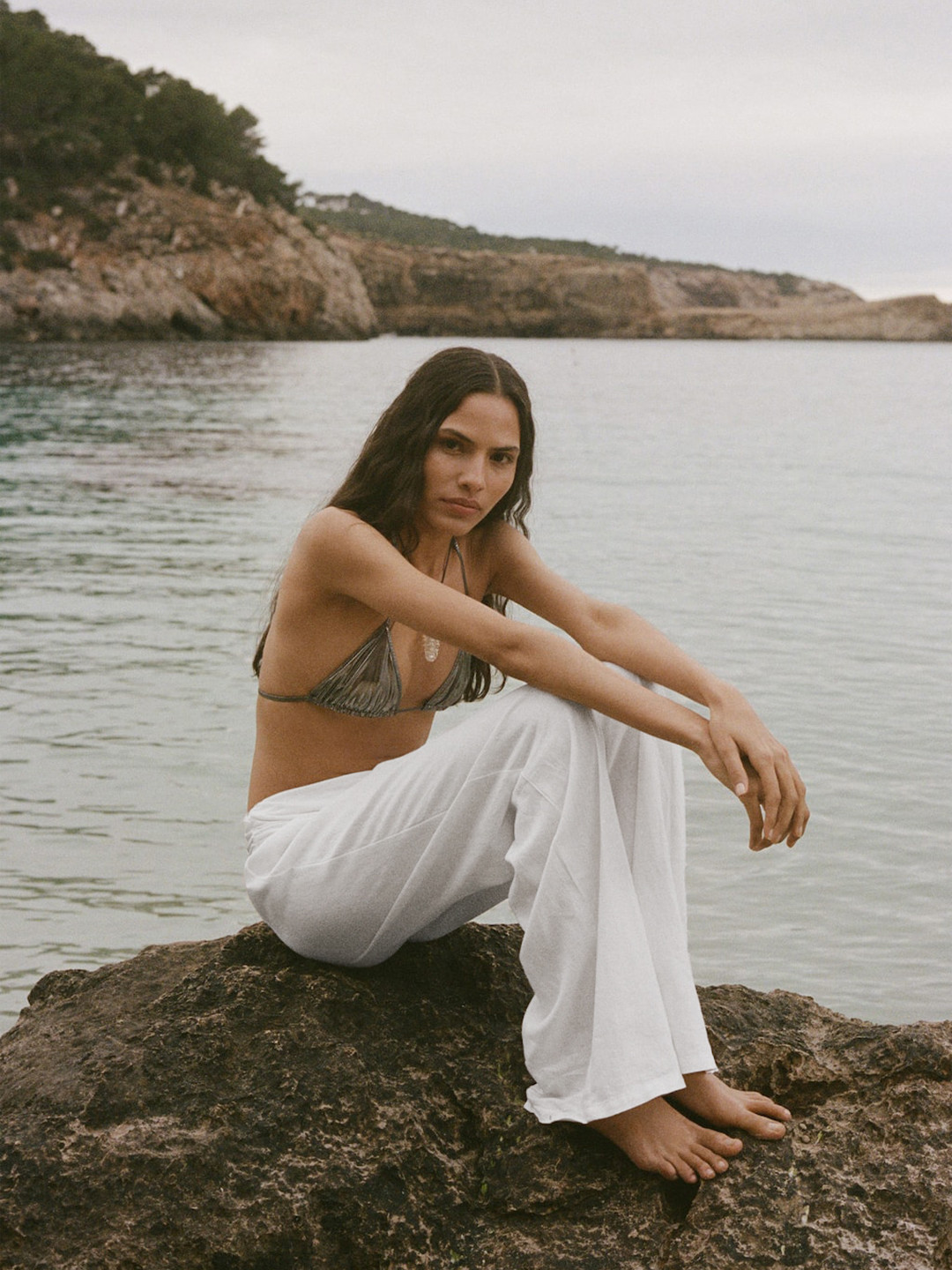 MANGO Women Draped Waist Trousers