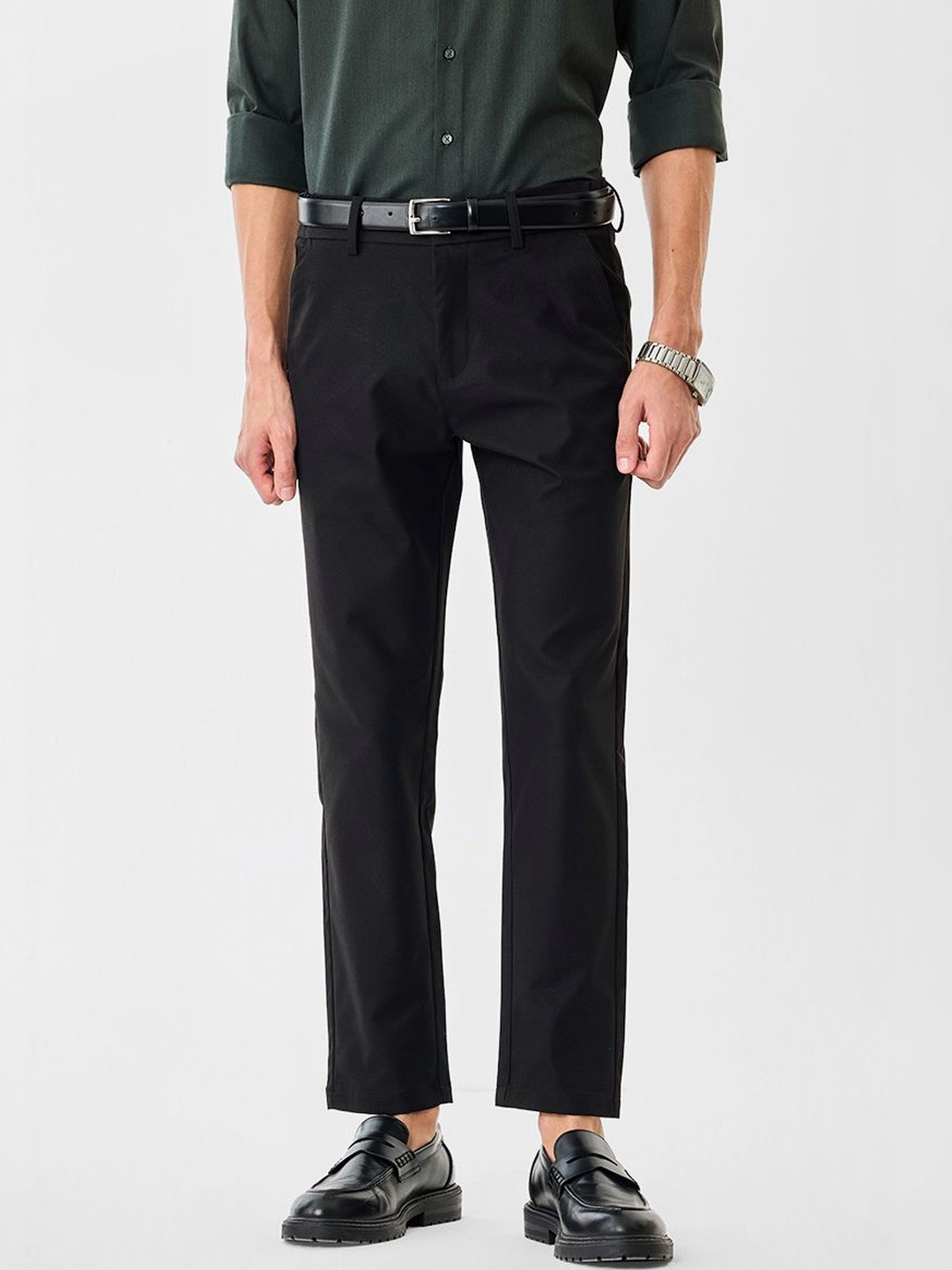 Snitch Men Wrinkle Free Trousers