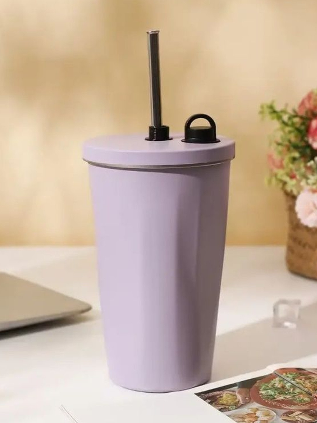 Style Homez Lavender Stainless Steel Glossy Jar Mug-600ml
