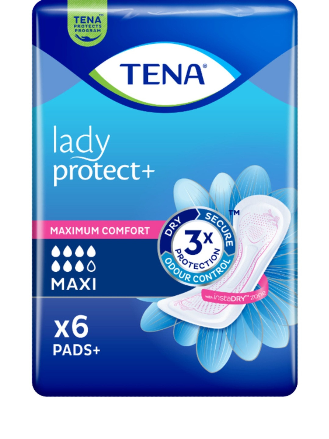 TENA Lady Protect+ Maxi Sanitary Pads - 48 Pcs - L