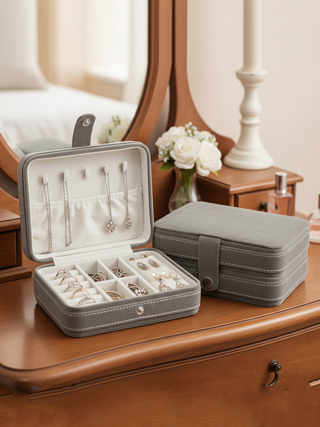 atorakushon Grey Square Reusable Jewellery Organisers