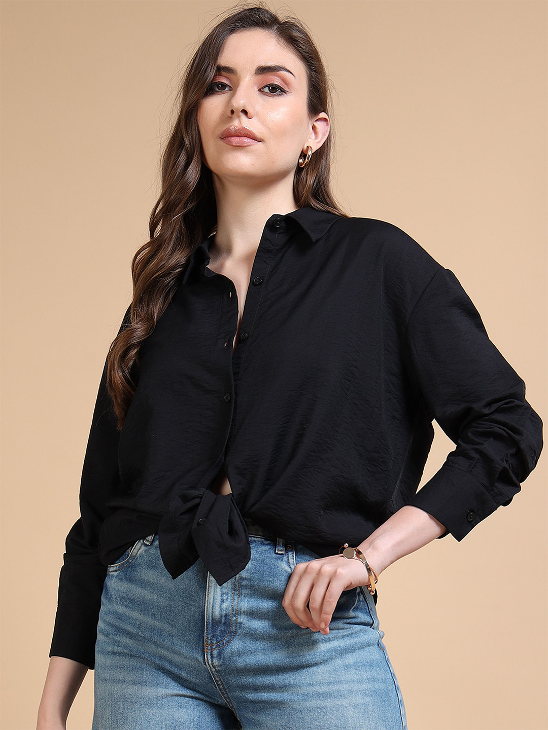 GLAM & CHIQUE Women Relaxed Casual Shirt