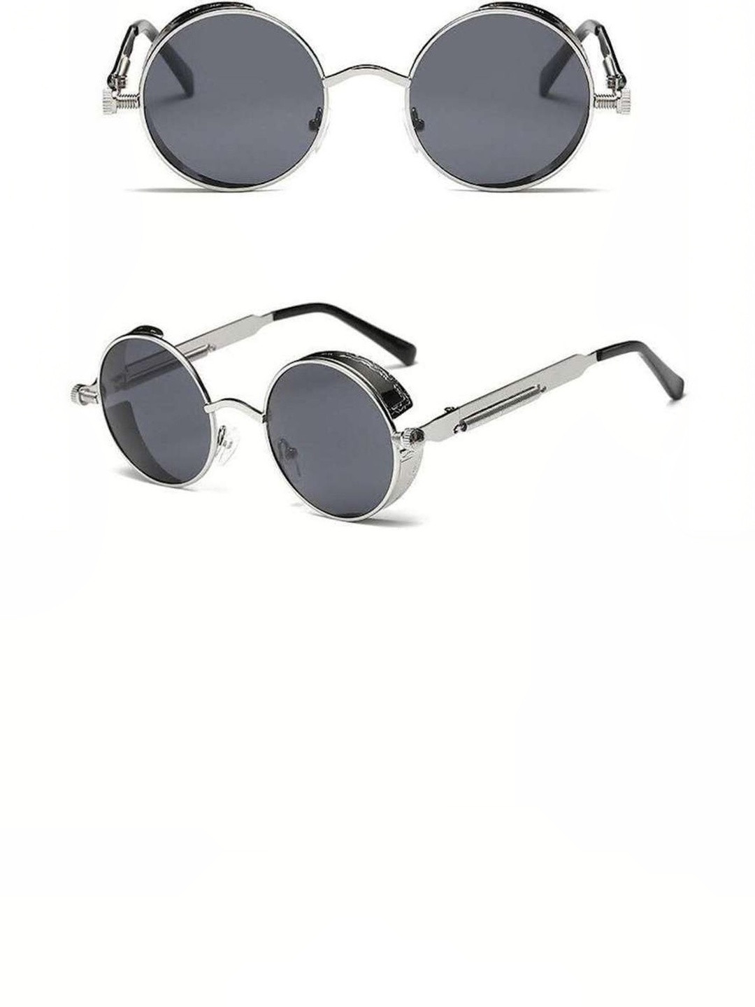 Being Better Unisex Black Lens & Silver-Toned Round Sunglasses with