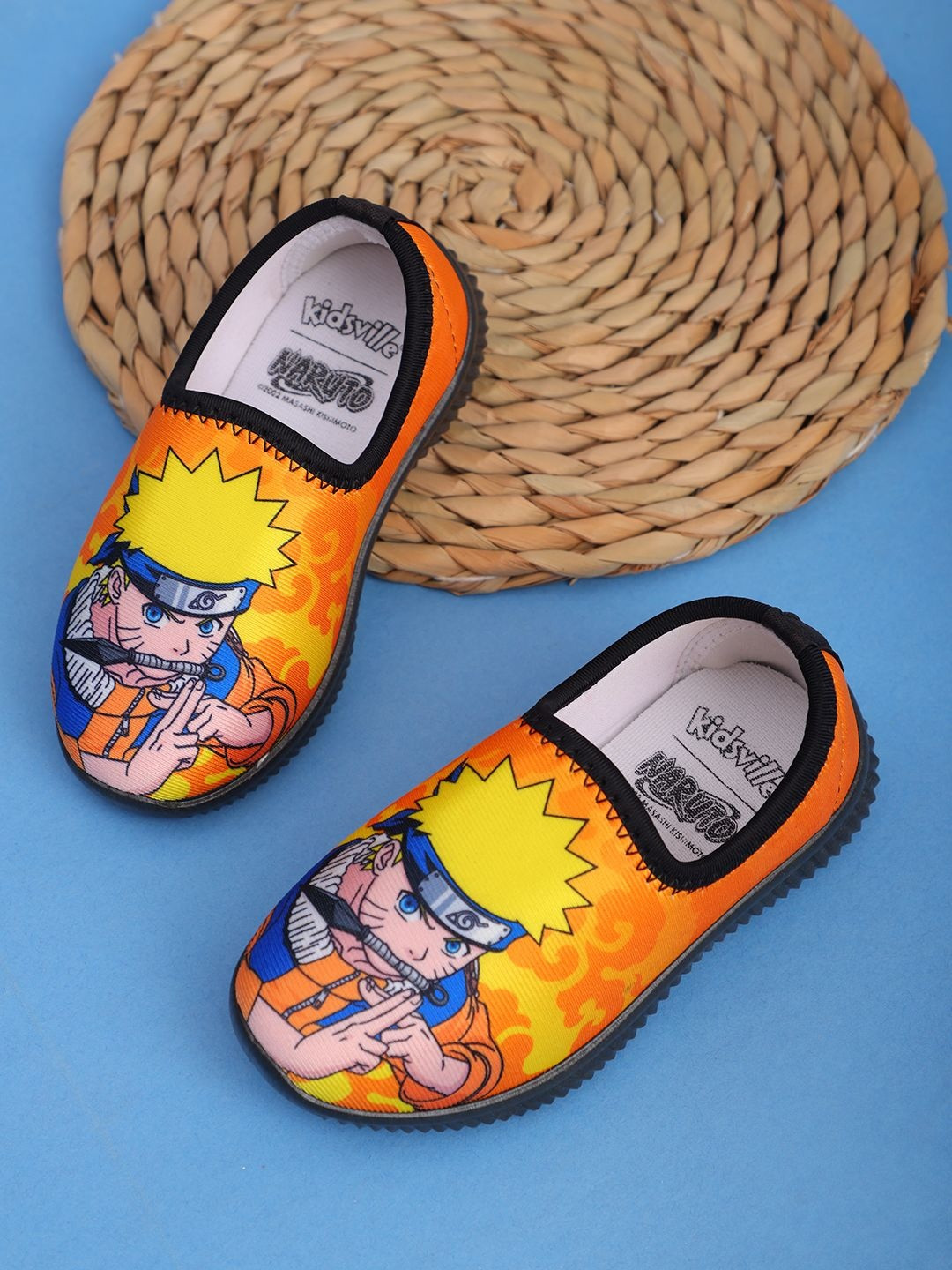 Kids Ville Boys Naruto Printed Casual Slip-On Sneakers