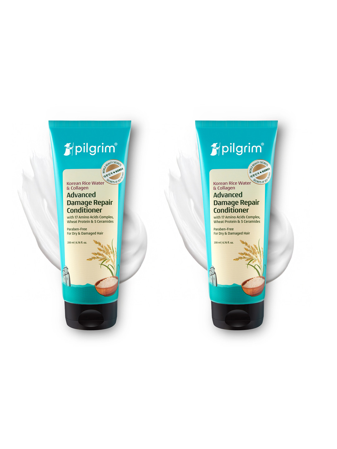 Pilgrim 2Pcs Korean Rice Water & Collagen Advanced Damage Repair Conditioner - 200ml each