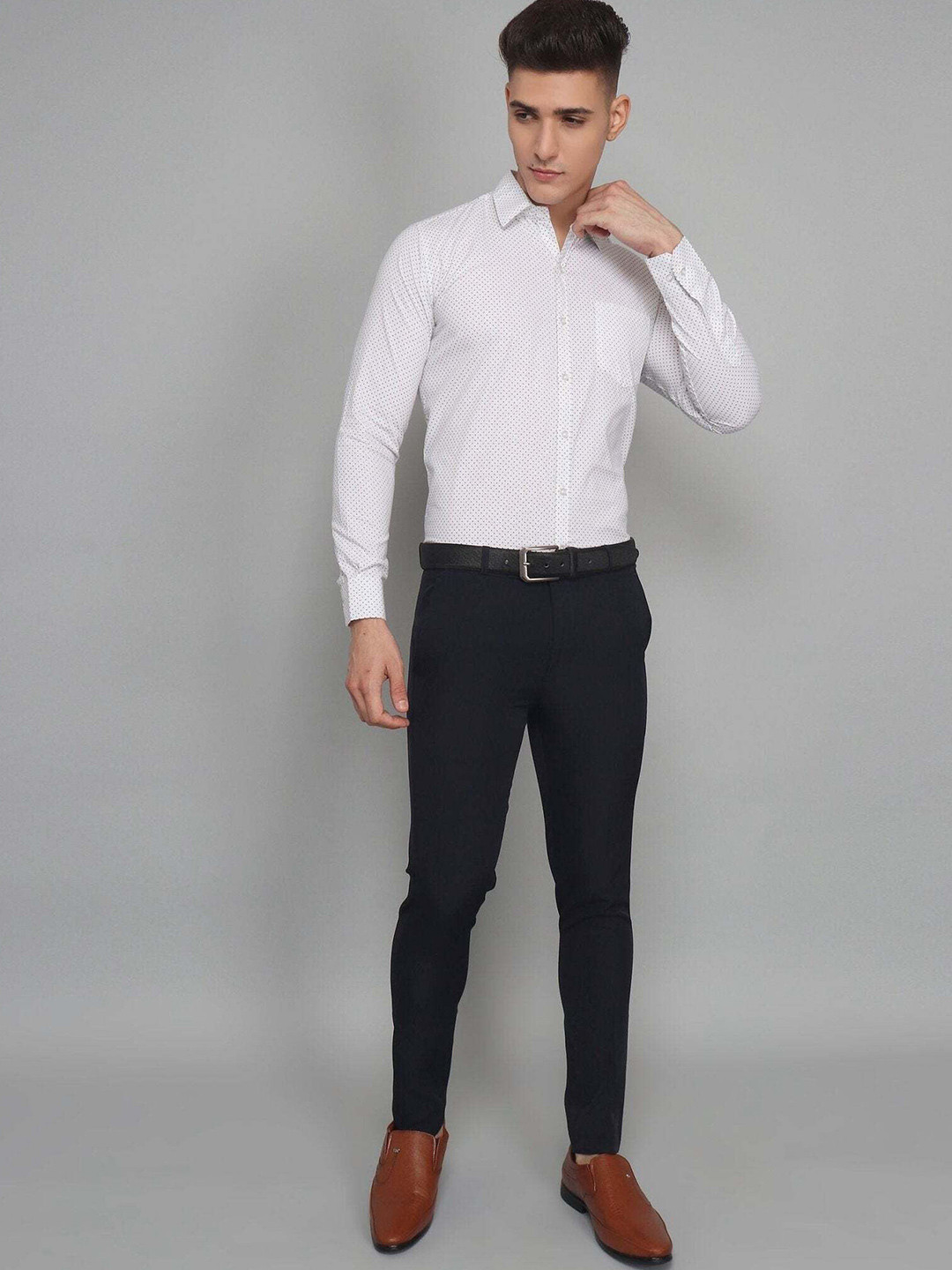 Kartik enterprises Men Micro Ditsy Printed Spread Collar Cotton Formal Shirt