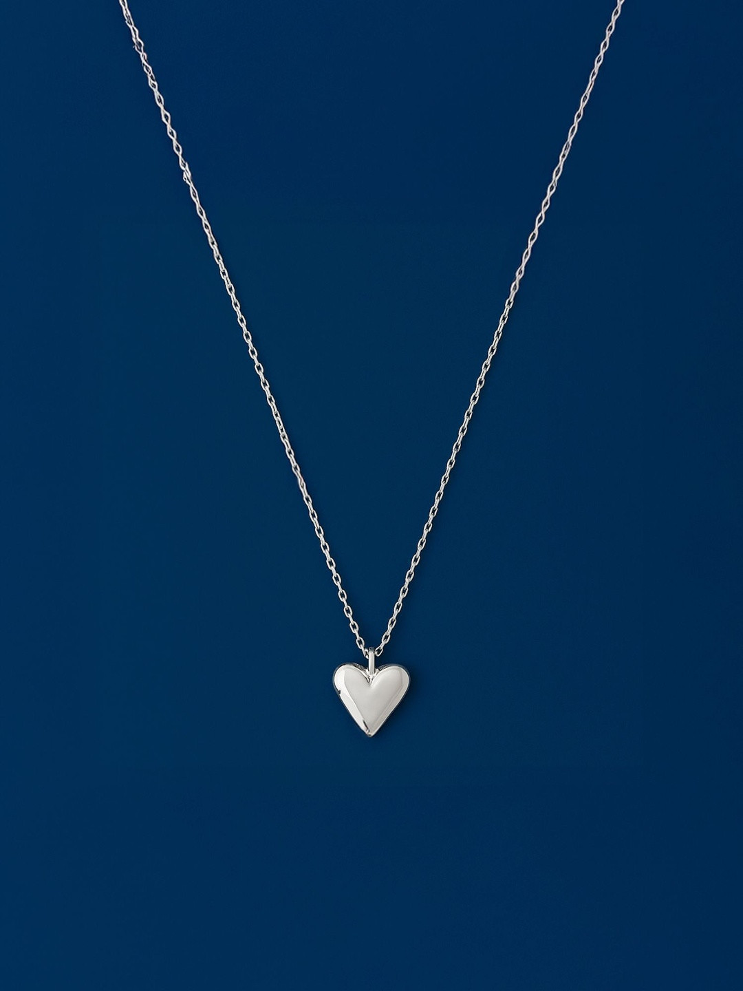 Accessorize Sterling Silver-Plated Cubic Zirconia Studdd Heart Shaped Minimal Necklace