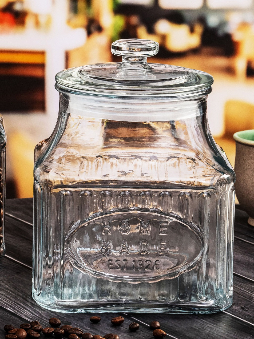 Roxx Transparent Dishwasher Safe 2 Pieces Screw Top Jar- 2400 ml