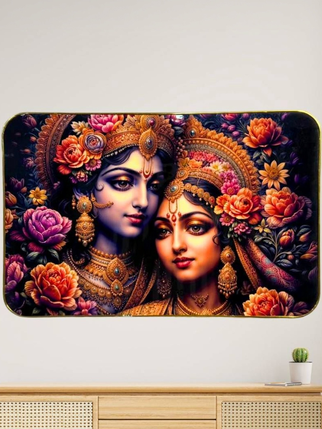 SHRI KHATU SHYAM CREATION Copper-Toned & Pink 1 Pieces MDF Wall Photo Frames