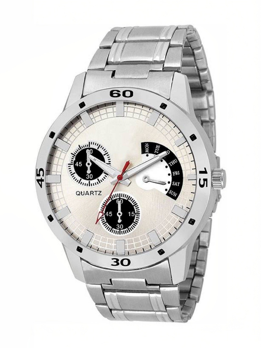 Miss Perfect Men Dial & Stainless Steel Bracelet Style Straps Analogue Watch D1082