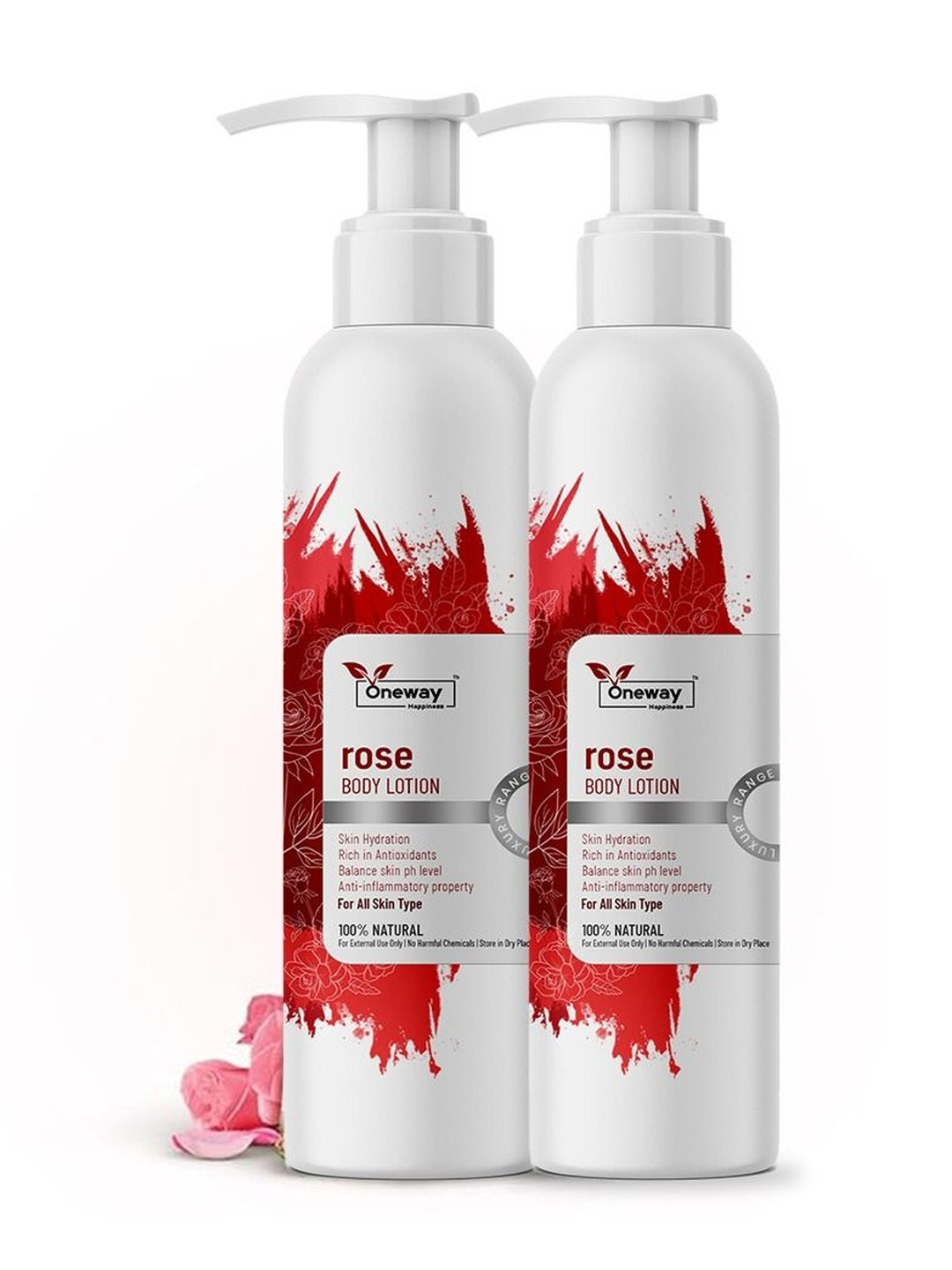 Oneway Happiness Set Of 2 Rose Lightening & Hydrating Body Lotion - 200 ml Each