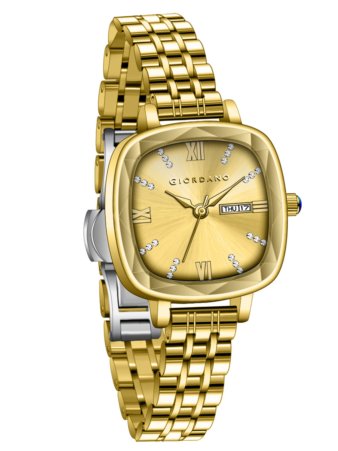 GIORDANO Women Square Embellished Dial Analogue Watch GZ-60097-77