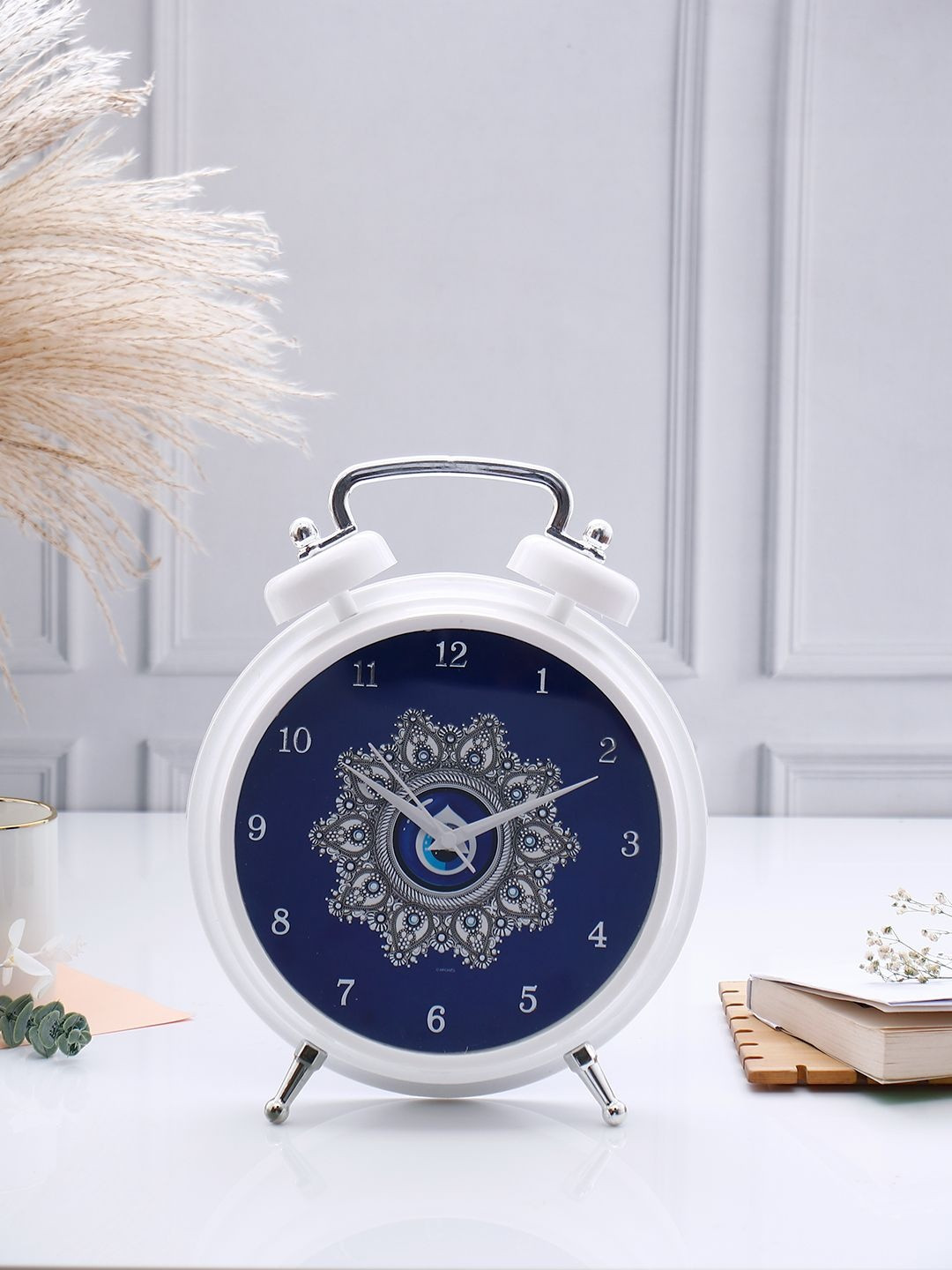 Archies White & Blue Protective Evil Eye Table Clock