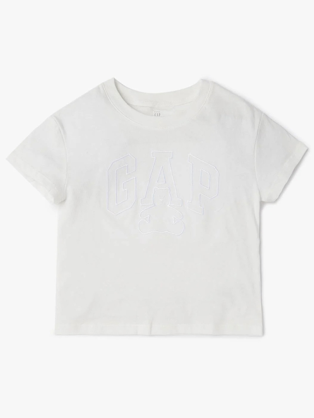 GAP Girls Logo Embroidered Crew Neck Organic Cotton T-Shirt