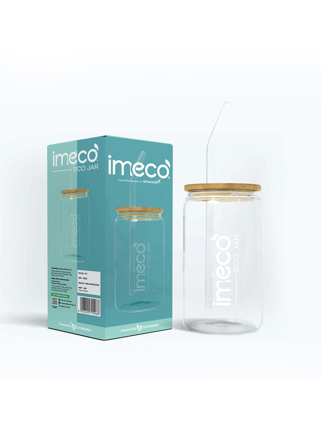 IMECO Transparent Brand Logo Printed Sipper 400ml