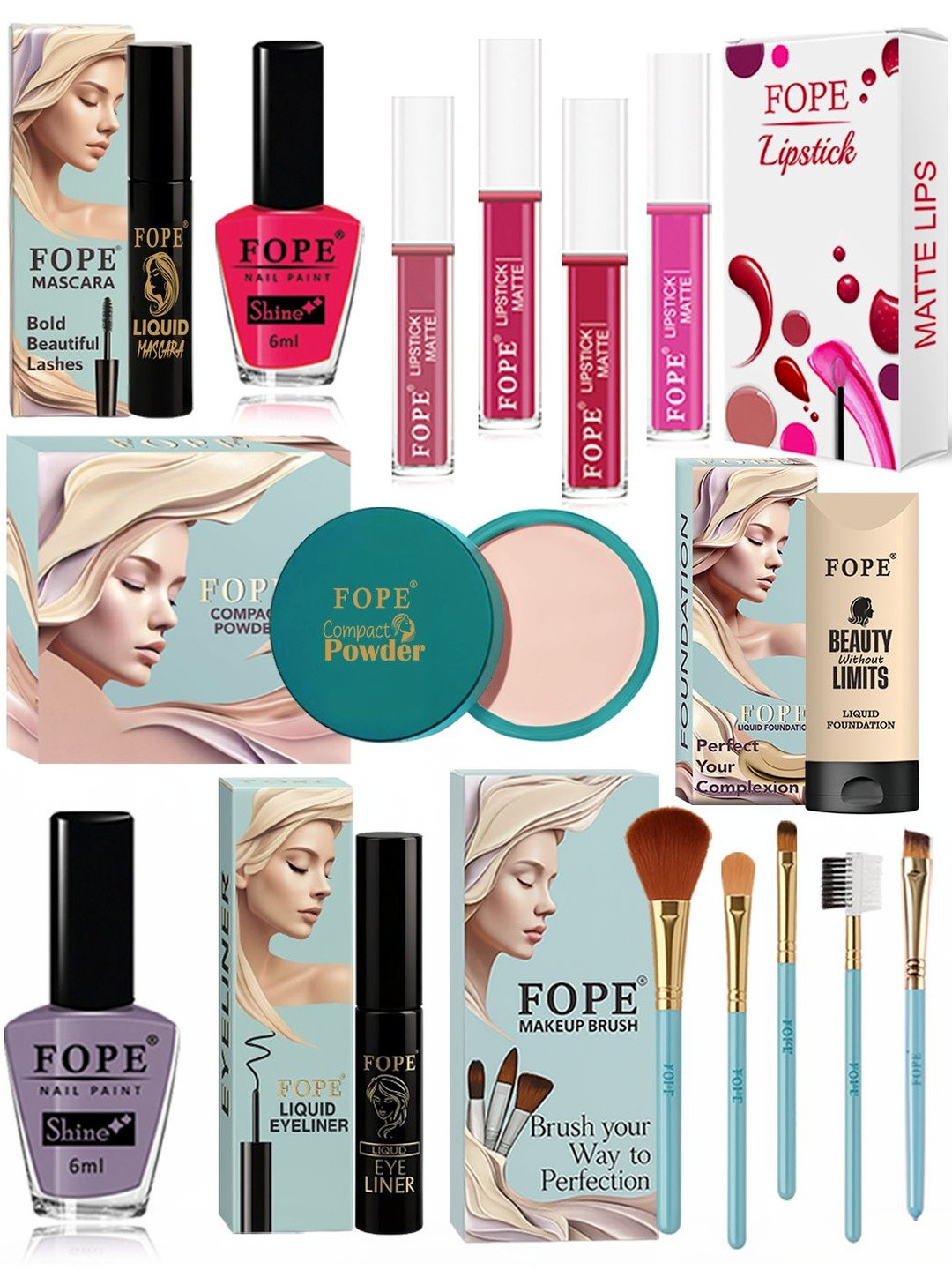 FOPE Set Of 15 Daily Shine Makeup Combo