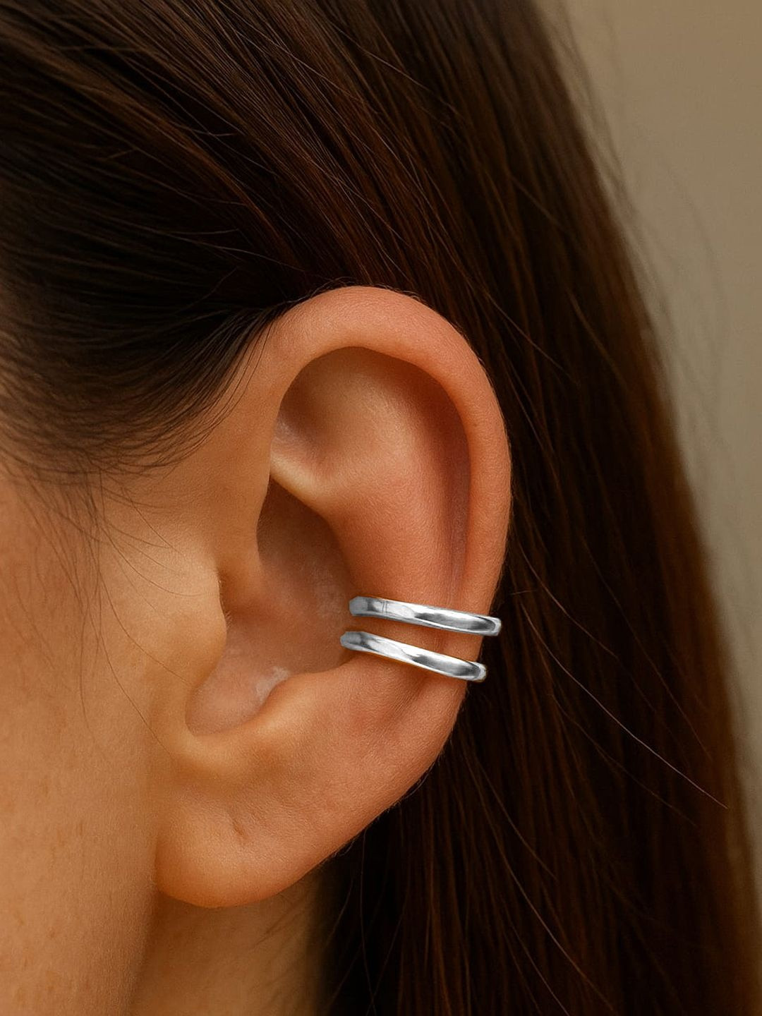 Sangria 925 Sterling Silver Non-Piercing Band Ear Cuffs