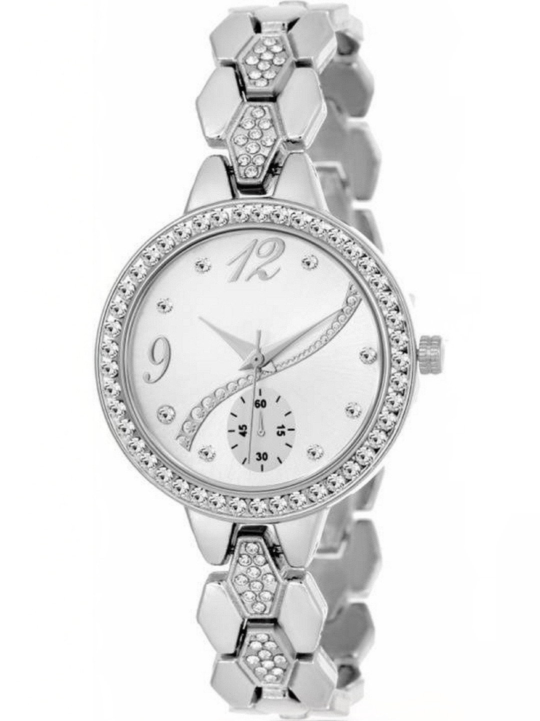 Miss Perfect Unisex Embellished Dial & Bracelet Style Straps Analogue Watch 881
