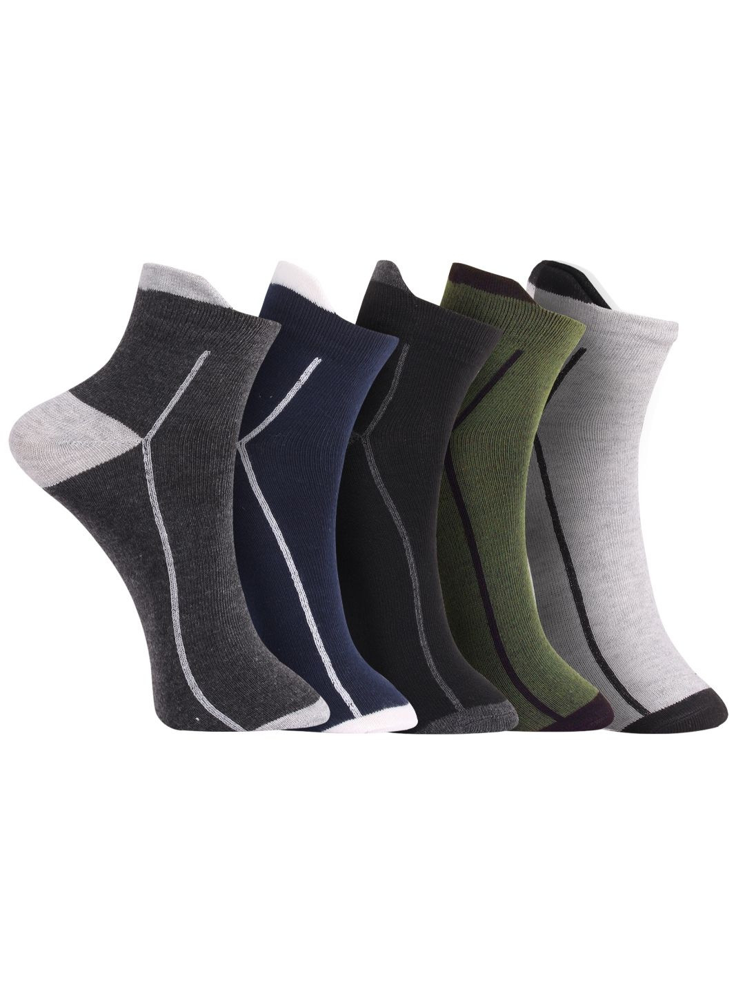 EXCELLION Unisex Pack Of 5 Patterned Above Knee-Length Socks