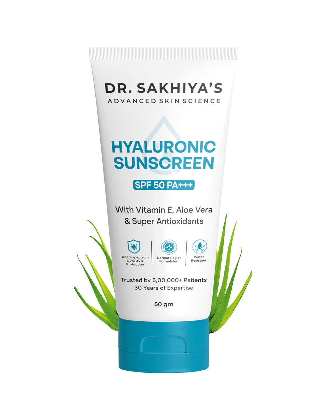 DR. SAKHIYA'S 1% Hyaluronic SPF 50 ++++ Sunscreen Aqua Gel- 50 g