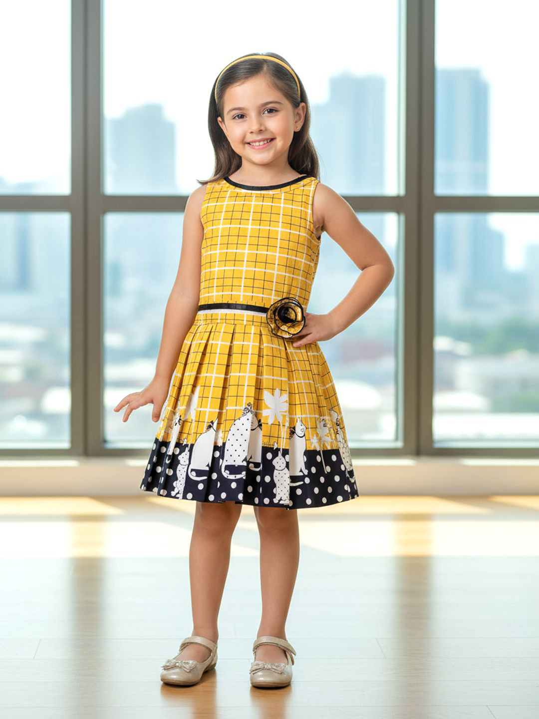 Naughty Ninos Print Crepe Fit & Flare Dress