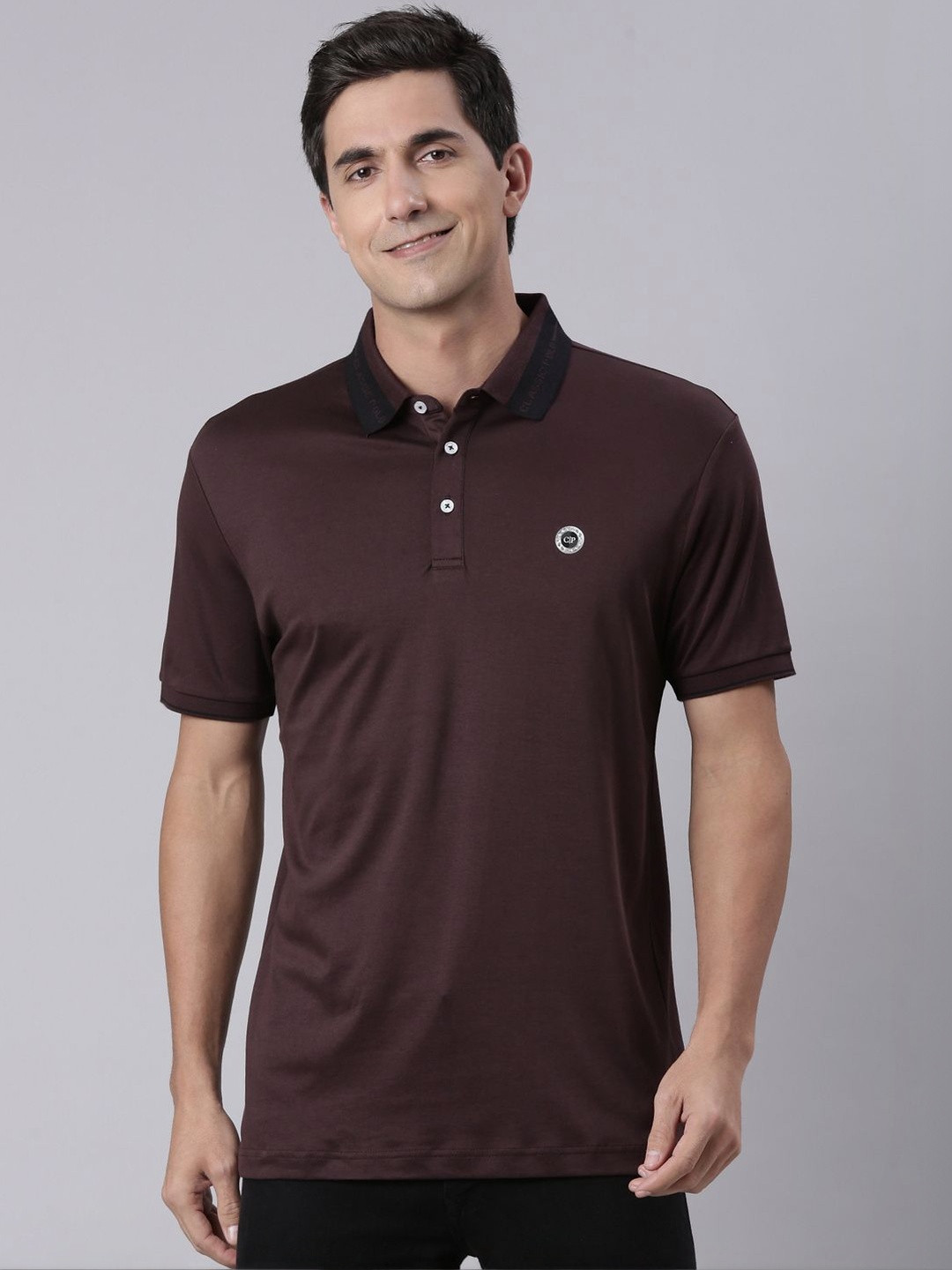 Classic Polo Men Brand Logo Polo Collar Slim Fit T-shirt