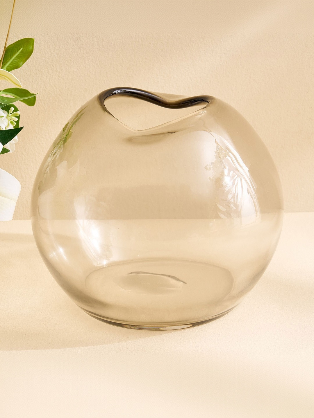 Home Centre Botanica Flufois Transparent Glossy Glass Fluid Flower Vase