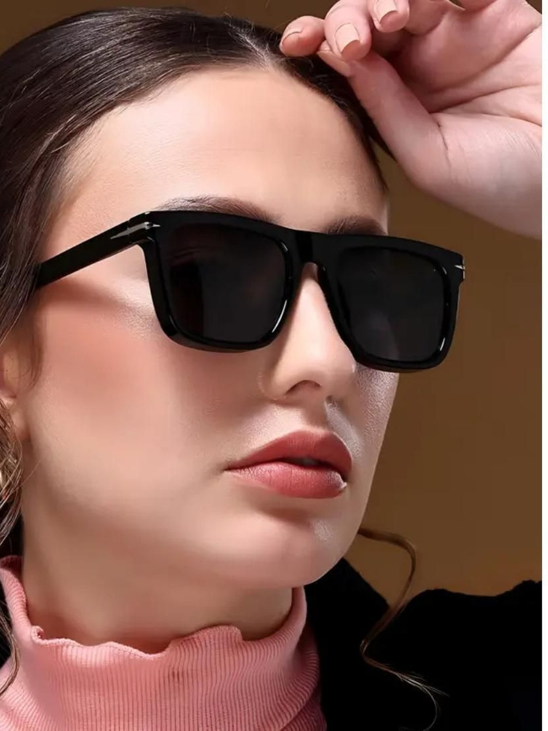 Being Better Unisex Black Lens & Black Rectangle Sunglasses with