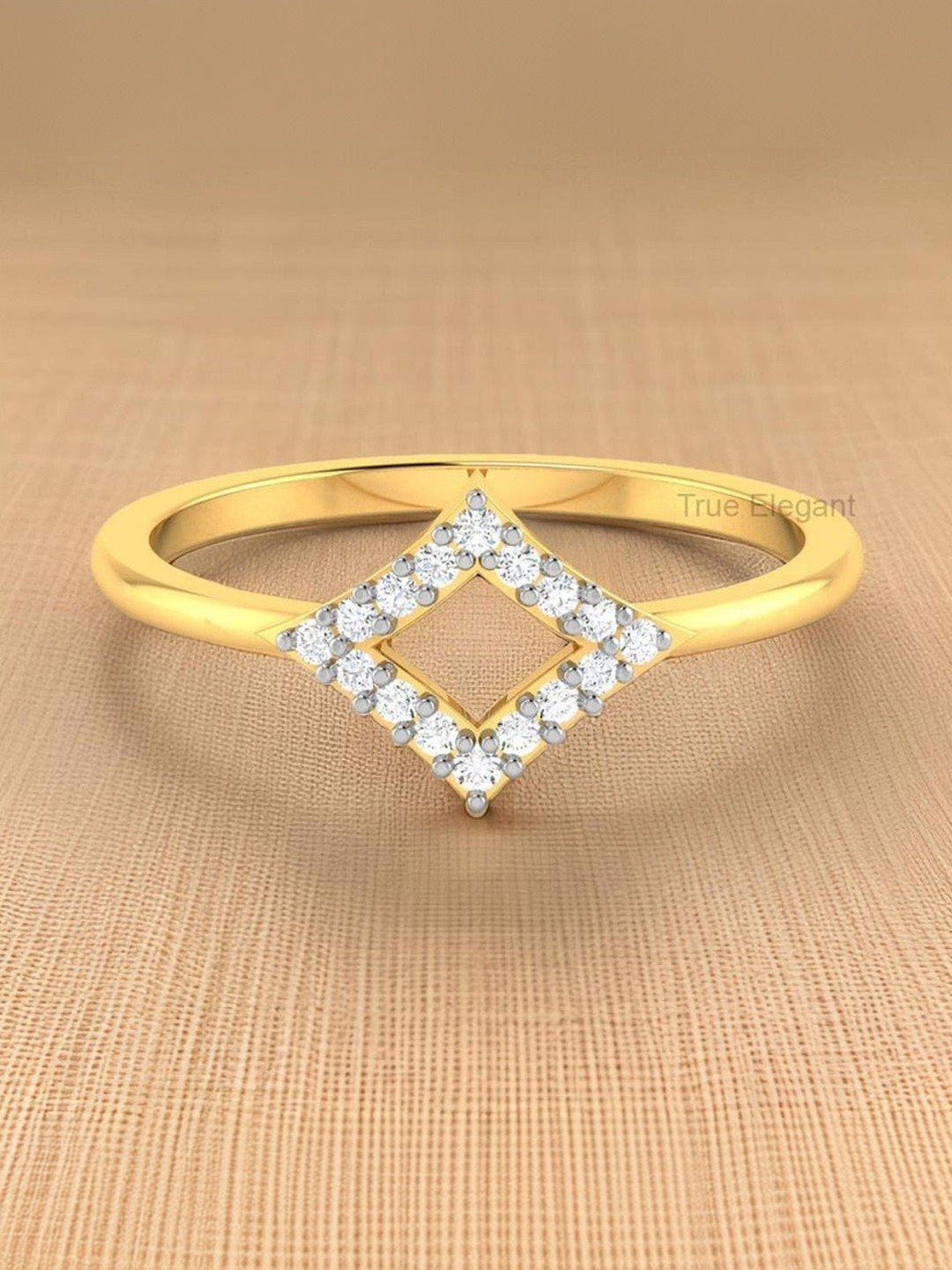 Hitmax Diamond Stone-Studded Diamond Shaped Finger Ring