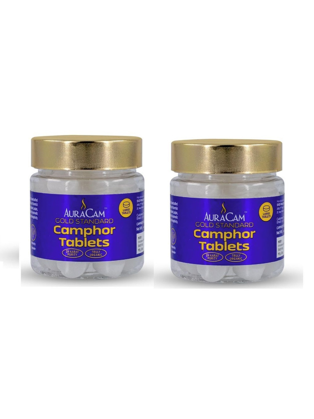 AuraCam 2 Pieces Scented House Warming Tablets Pouch Gold Standard Camphor