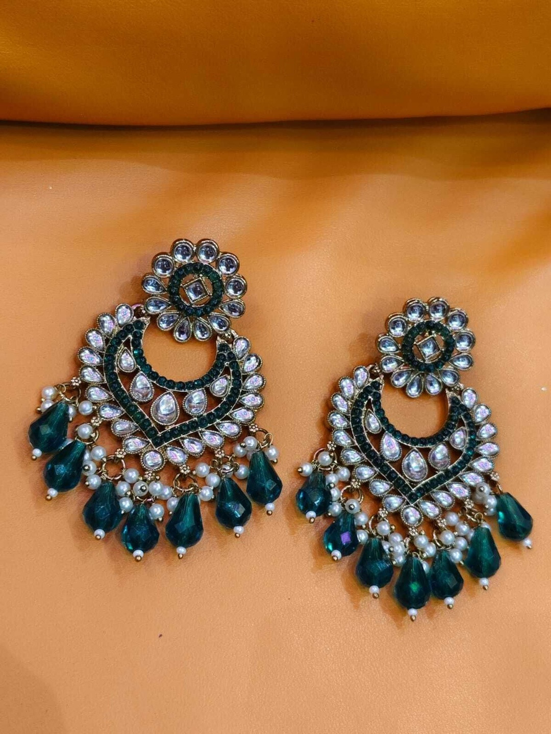 Women Click Crescent Shaped Drop Earrings