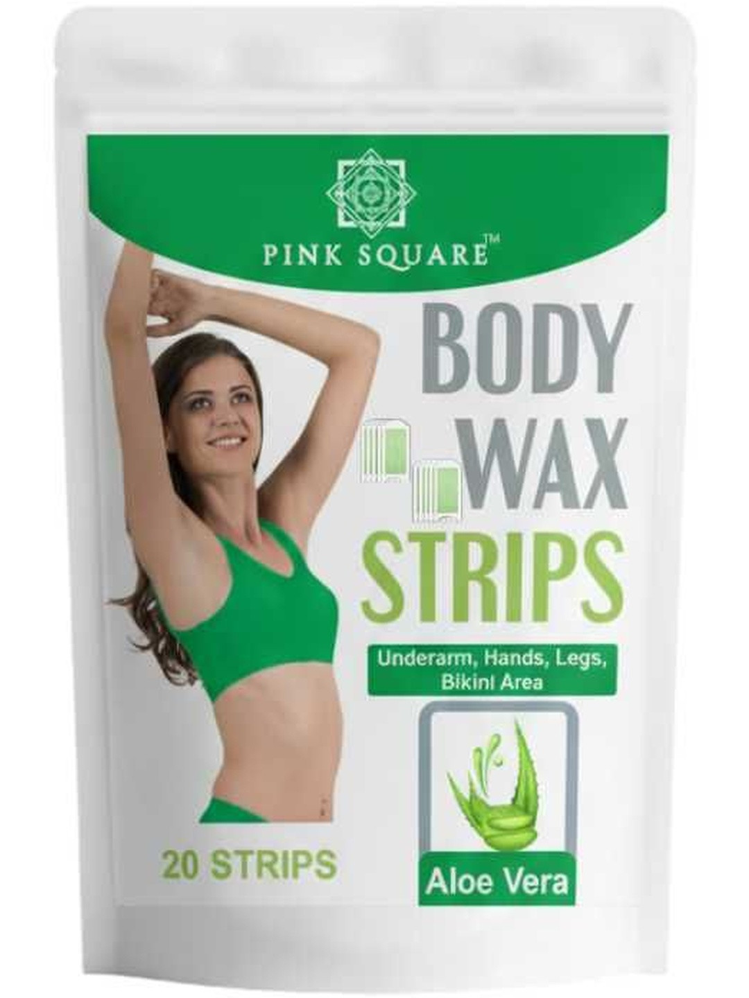 Pink Square Aloe Vera Wax Strips- 20 Strips