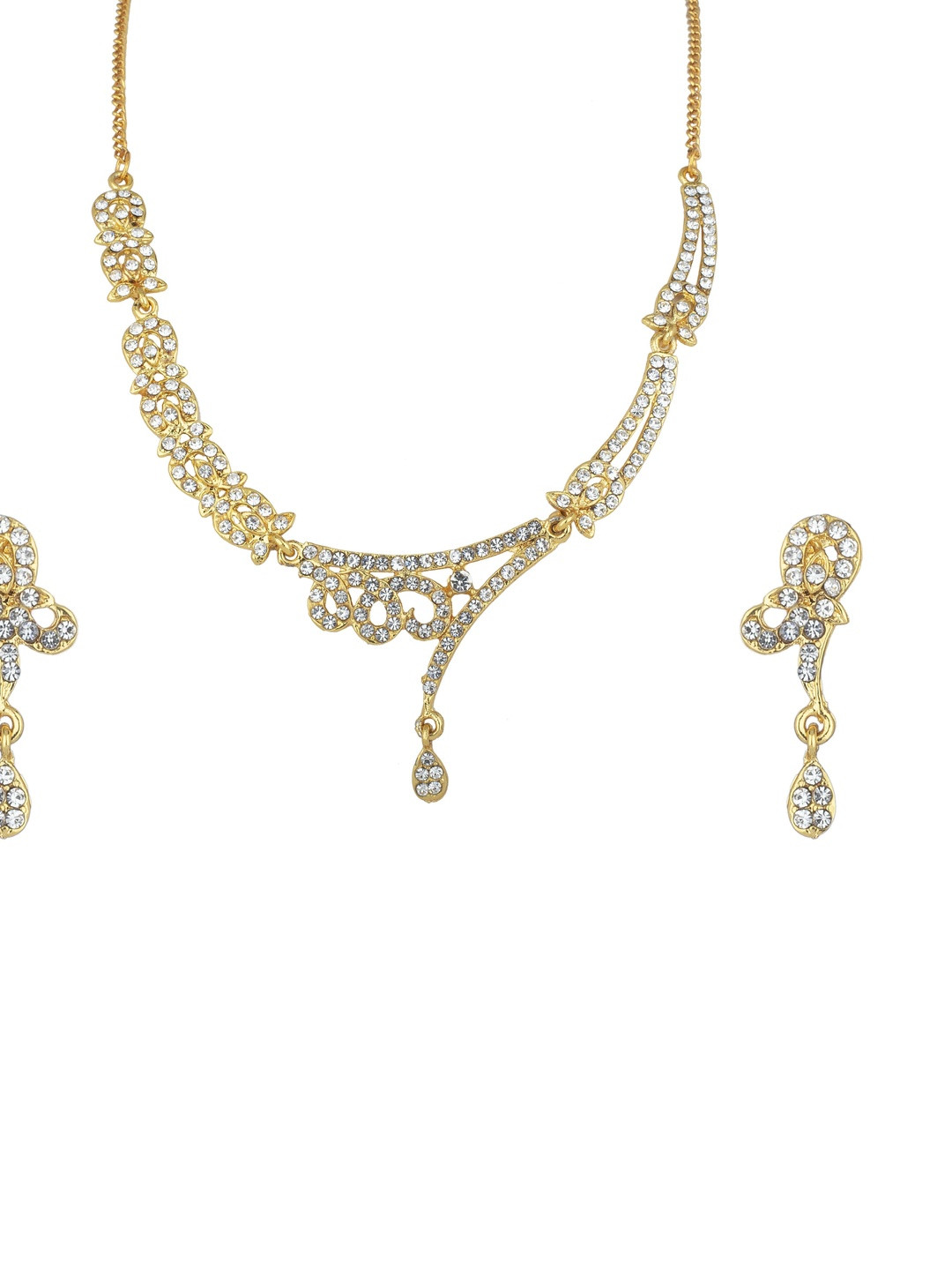 Women Click Gold-Plated Artificial Stoned-Studded Jewellery Set