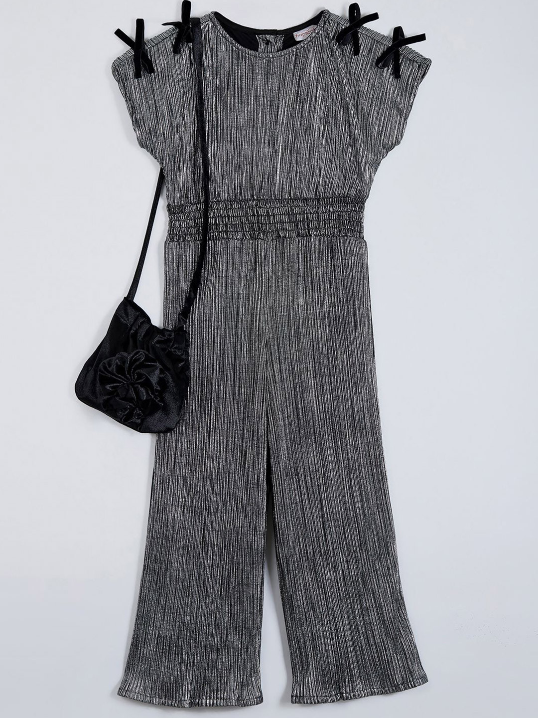 Hopscotch Girls Round Neck Short Sleeves Basic Jumpsuit