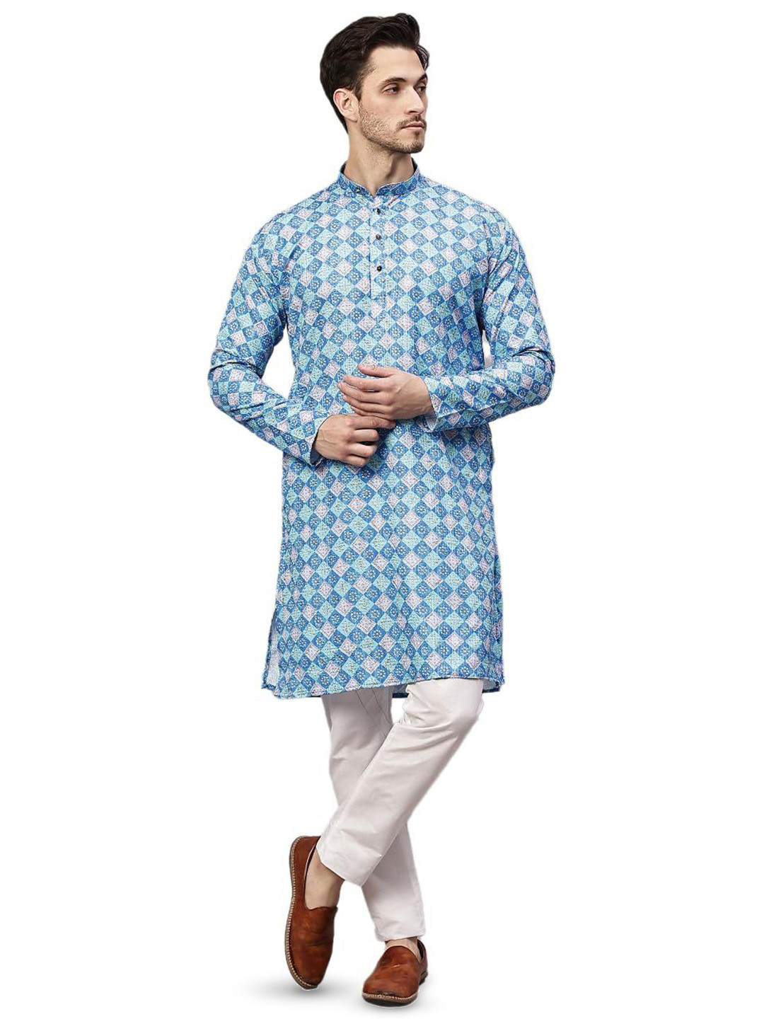 garbhodakshai Men Geometric Printed Indie Prints Kurta