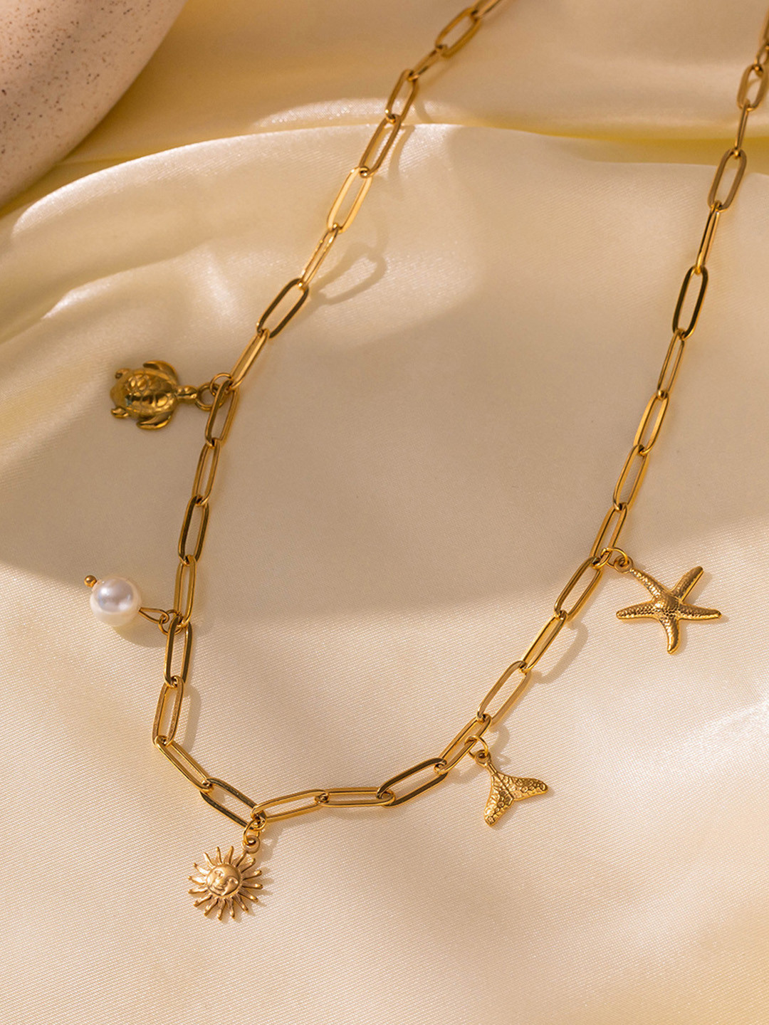 Just Lil Things Pearls Beaded =Necklace