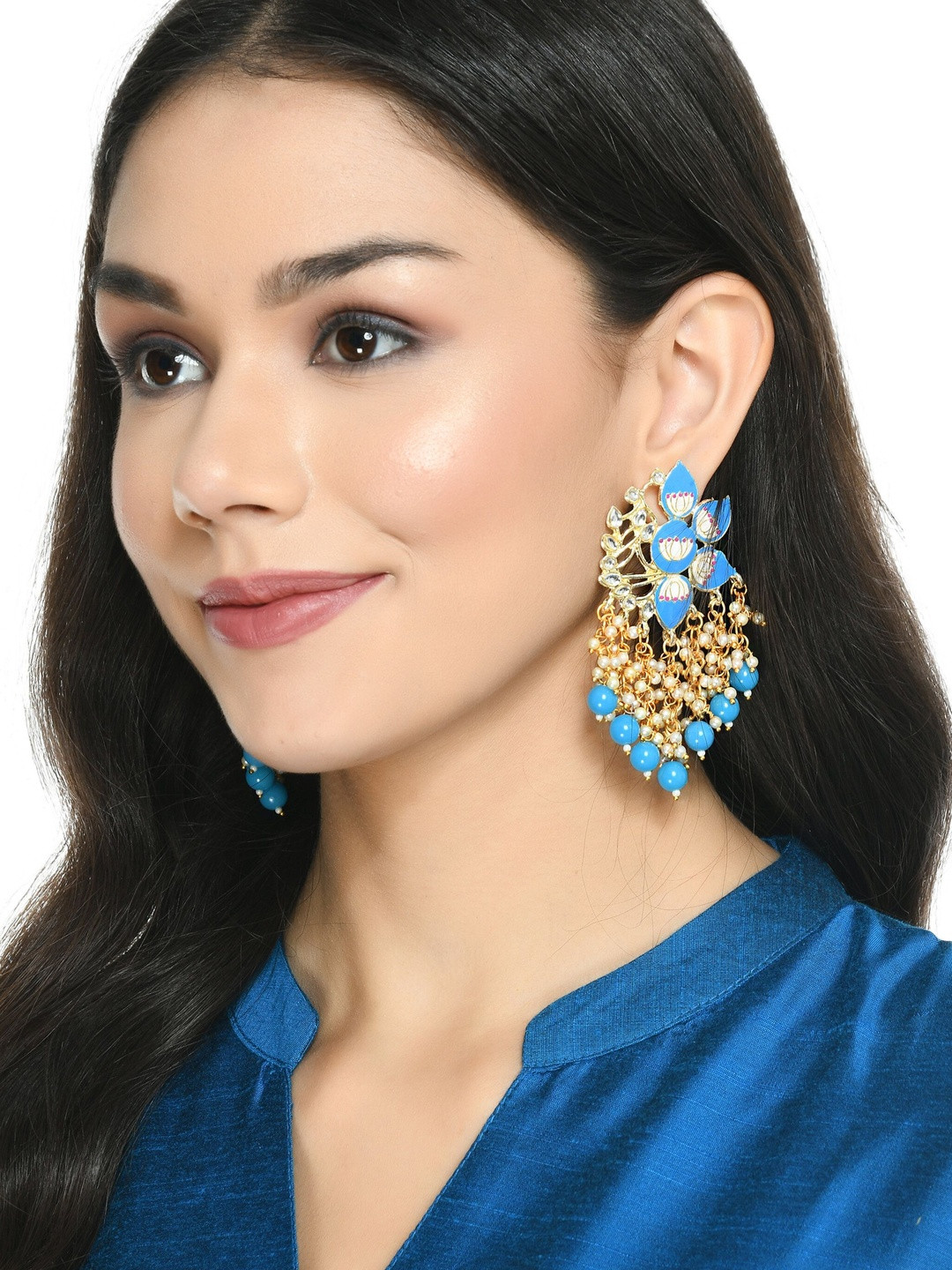 JOHARKAMAL Floral Drop Earrings