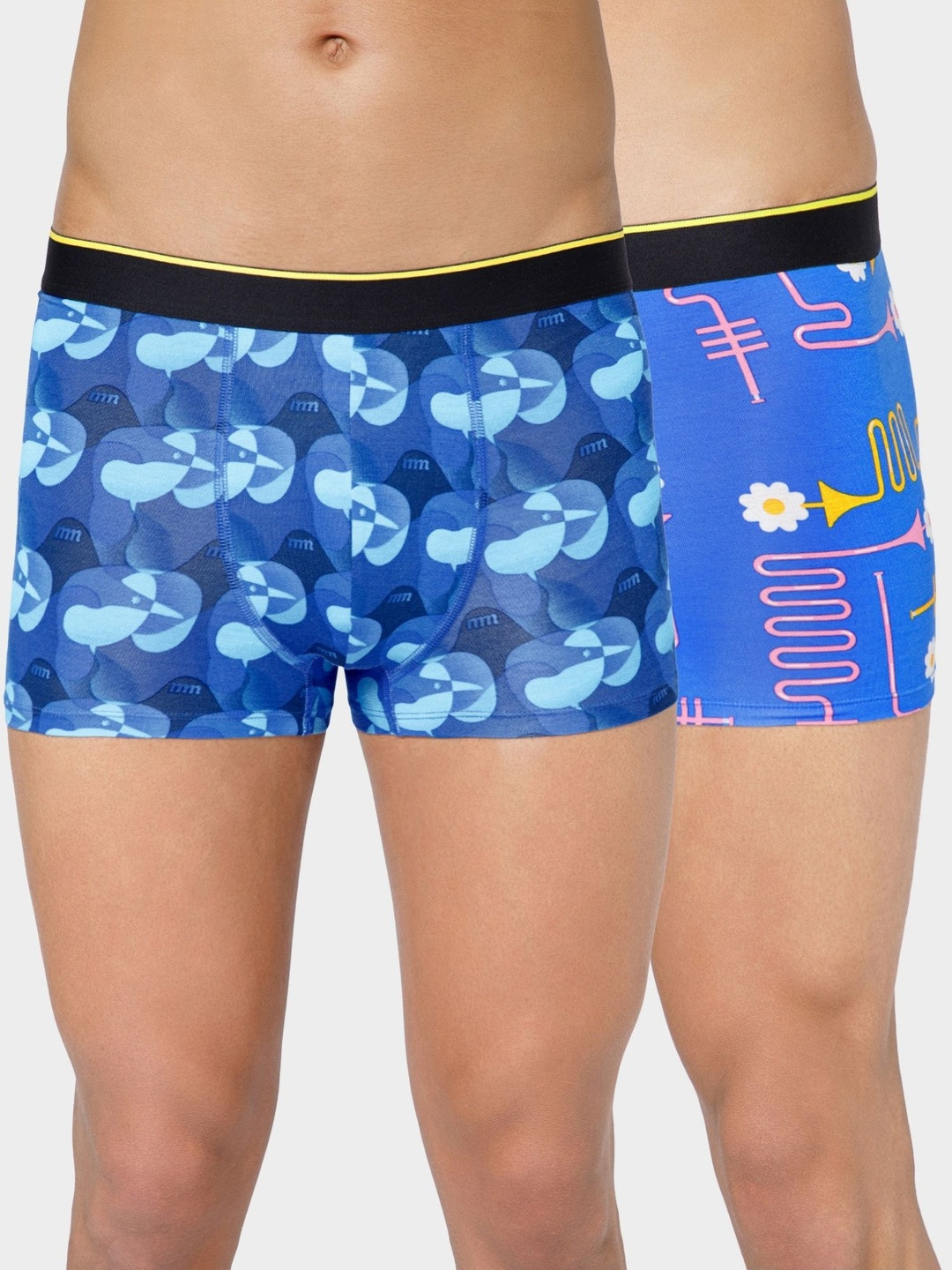 bummer Men Pack Of 2 Printed Trunks with Outer Elastic