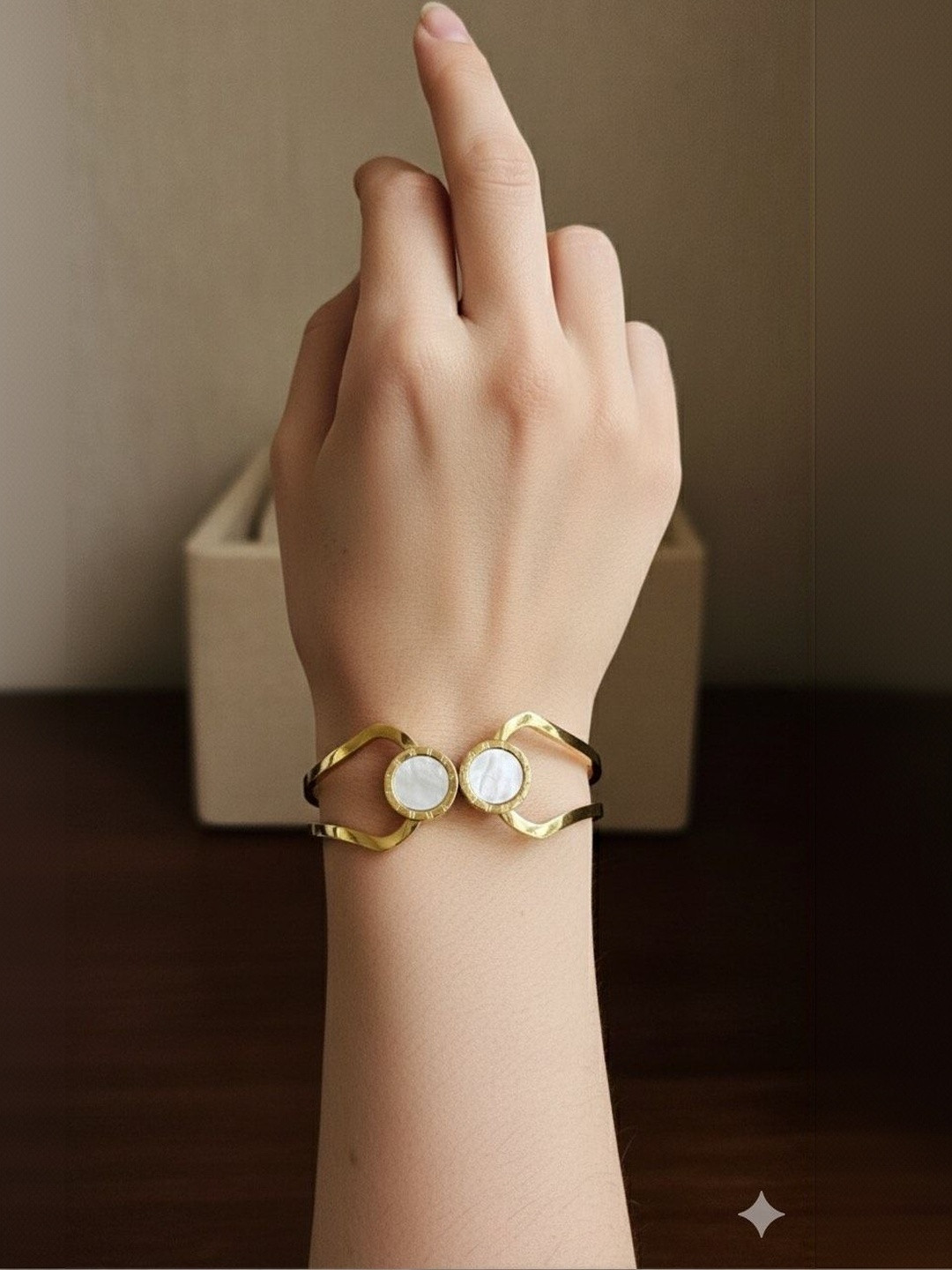 EYKABYKRATIKA Women Gold-Plated Cuff Bracelet