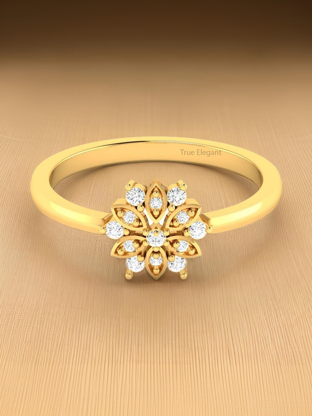Lasmo 18KT Gold Plated & Diamond Studded  Ring