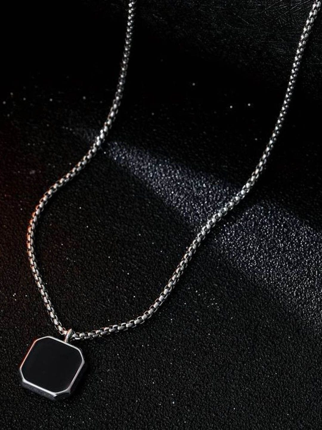 kazare Rhodium-Plated Geometric Pendants with Chains