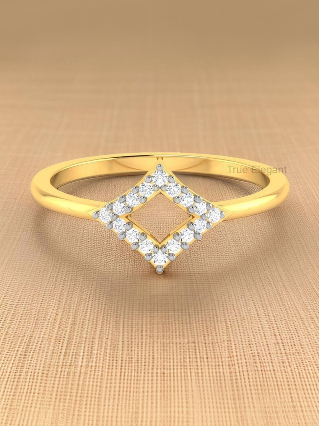 ventino Diamond-Shaped Diamond Stone-Studded Finger Ring