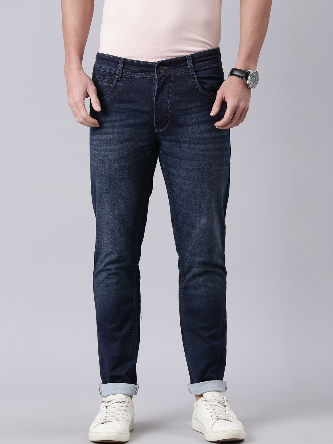Classic Polo Men Classic Slim Fit Mid-Rise Light Fade Cotton Jeans