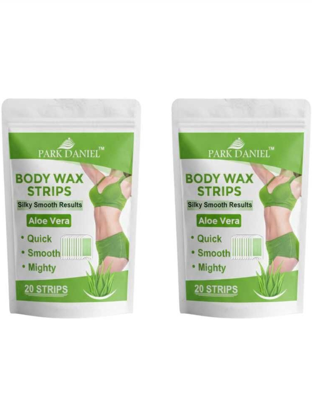 Park Daniel Set Of 2 Aloe Vera Wax Strips For Painless & Smooth Skin -  20 Strips Each