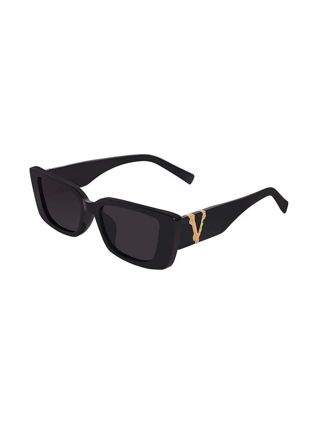 Being Better Unisex Black Lens & Black Rectangle Sunglasses with