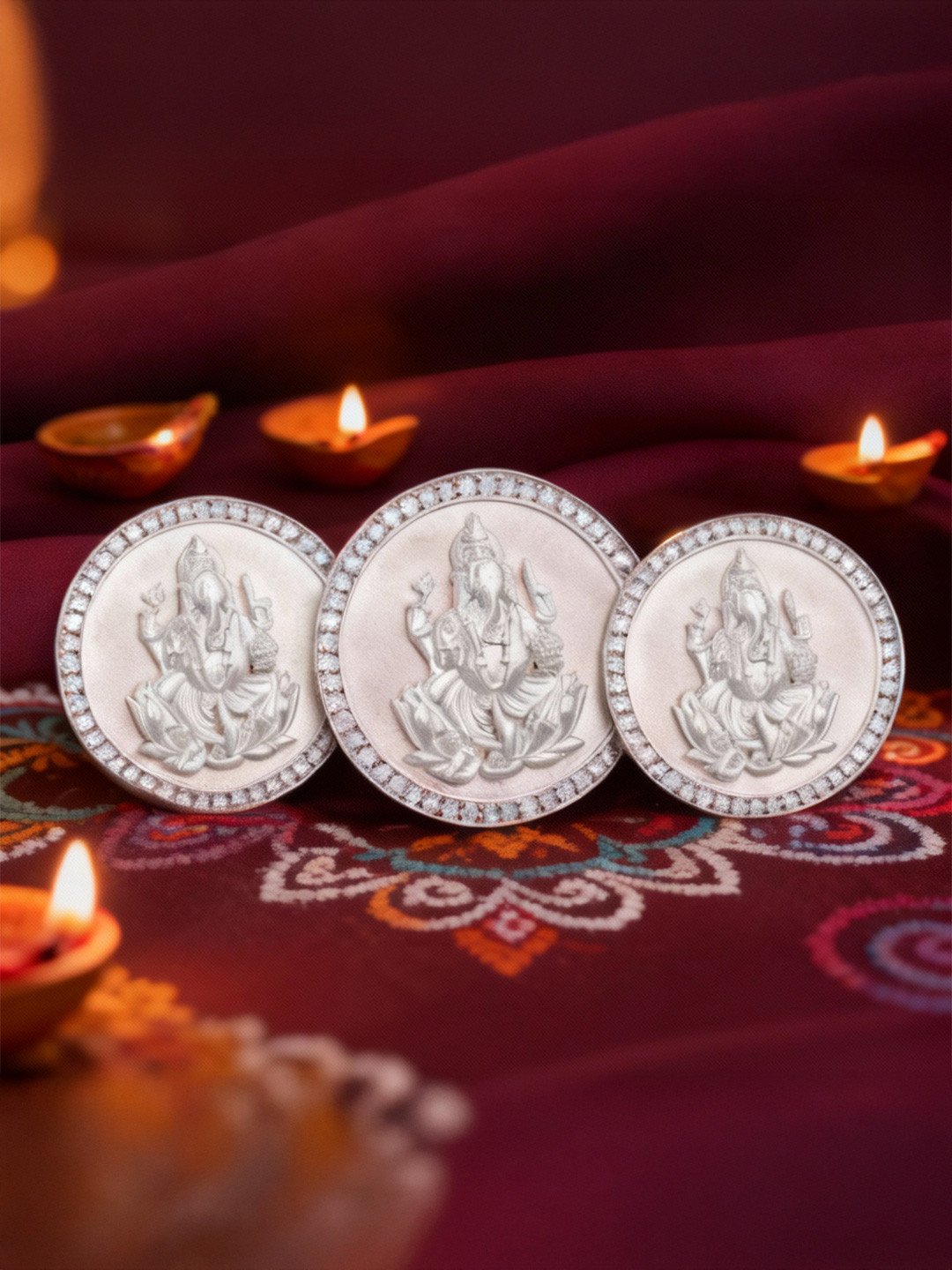 GIVA Set Of 3 Wisdom 925 Silver Coins - 10 gm Each