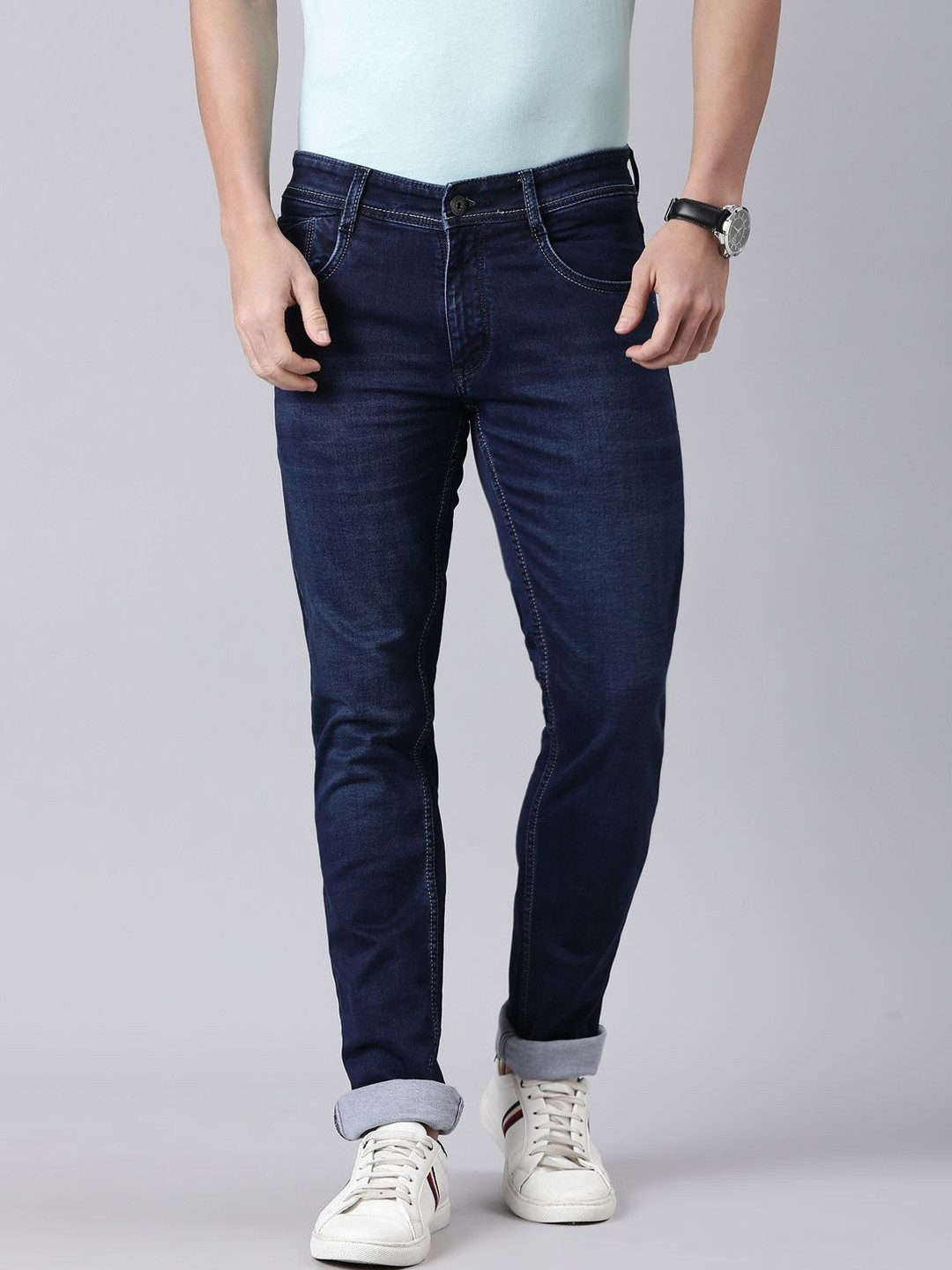 Classic Polo Men Classic Slim Fit Mid-Rise Light Fade Cotton Jeans