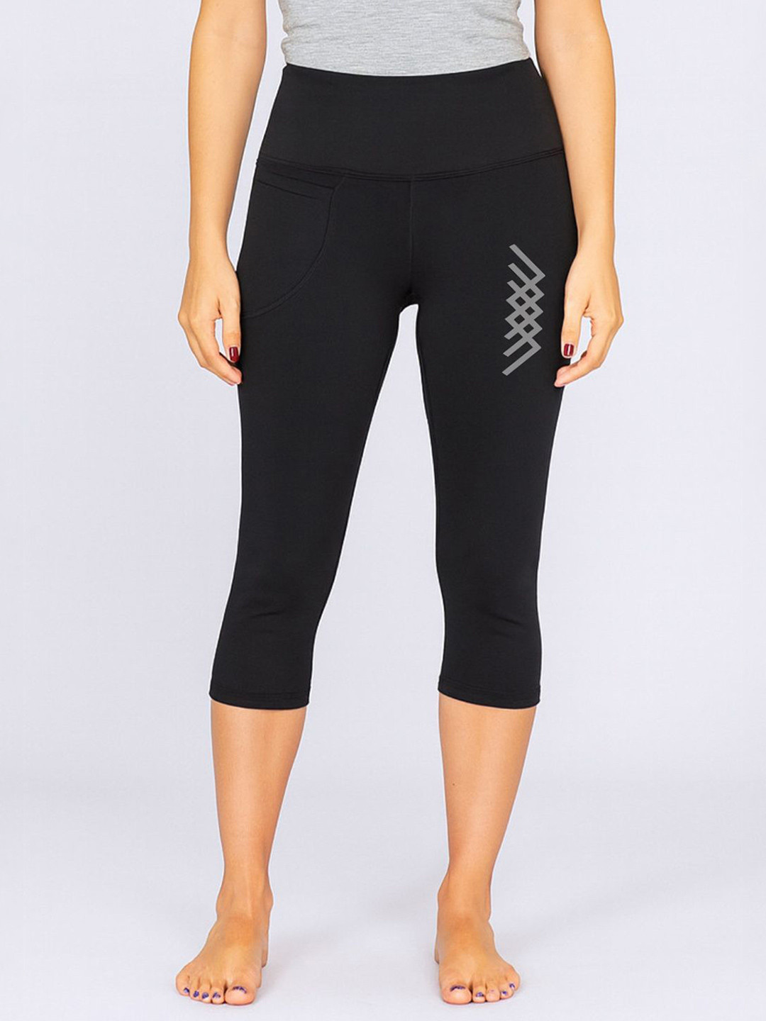 3Colors Women Solid High-Rise Skinny Fit Active Wear Capris