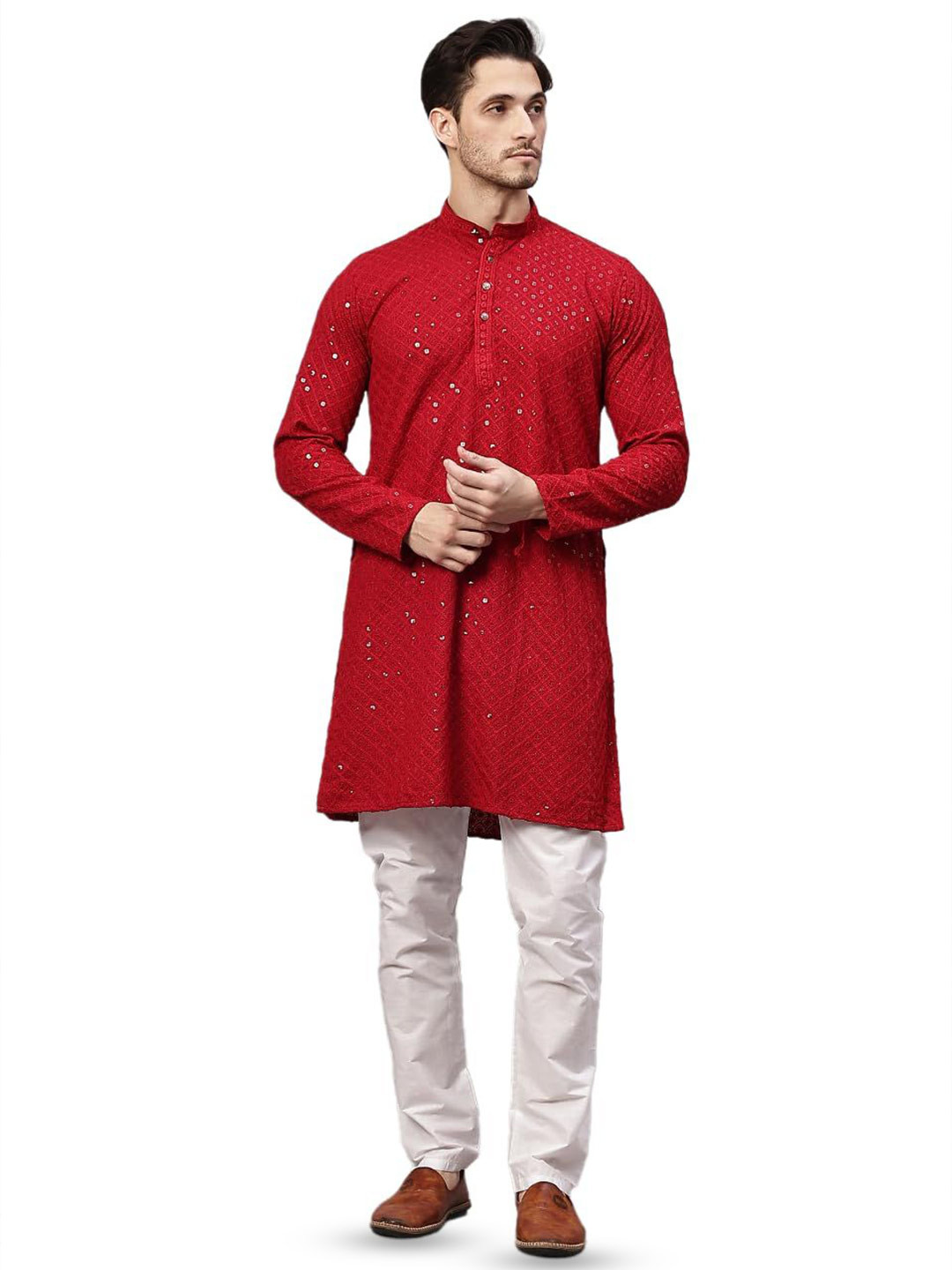 UNLIMITED Men Embellished Mirror Work Kurta