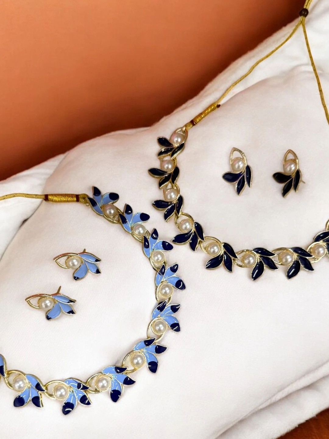 Women Click Set Of 2 Gold-Plated  Beaded Jewellery Set